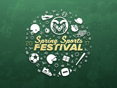 Spring Sport Festival Mark colorado state university csu festival football icons logo soccer softball sports spring track and field type