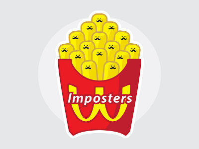 French Fries fast food food france french fries illustration mcdonalds mustache rebound red stickermule yellow