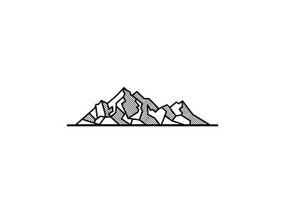 Mountains black and white geometric line line work mountain simple simplistic vector