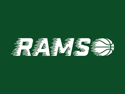 Rams Basketball Typography basketball colorado fast flat green motion rams speed sports type typography zoom