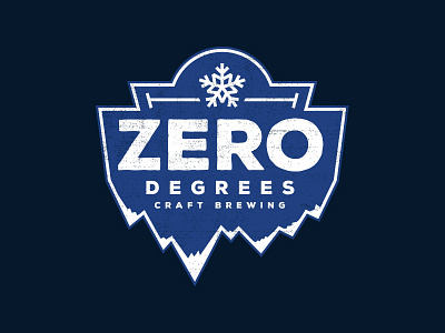 Zero Degrees Craft Brewing badge beer brewery cold craft beer freezing frozen ice icy logo snow winter