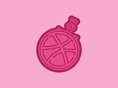 Vectorize It! anchor point basketball bezier curve dribbble illustrator pen pen tool pink playoff sports sticker vector