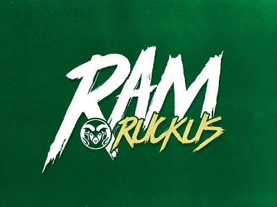 Ram Ruckus Logo Redesign colorado colorado state university csu font gold green lettering logo ram redesign ruckus typography