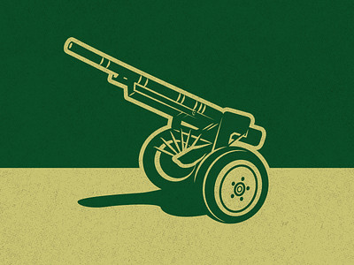 Comatose Cannon Illustration cannon colorado state university csu gold green history military rams rotc sports tradition vector art