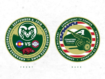 2018 Military Appreciation Game Challenge Coin america cannon challenge coin coin colorado colorado state university csu illustration military rams sports vector