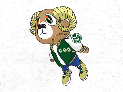 Ram Ruckus "Graduation" Ram Illustration cartoon college colorado state university csu graduation hiphop illustration kanyewest parody ram sports student section