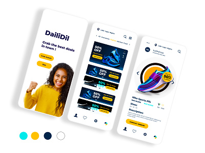 DailiDil Mobile App UI UX Design brand design branding illustration ui design ux design vector