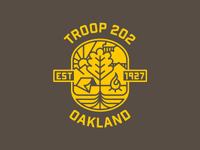 Troop 202 One Color Logo badge badge logo boy scouts branding identity identity design line art logo