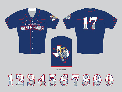 Round Rock Dance Halls Jersey baseball branding identity design illustration jersey design logo minor league baseball vector