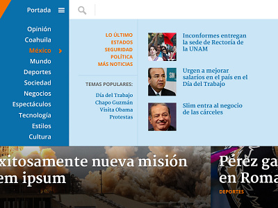 Navigation menu mexico navigation news newspaper spanish