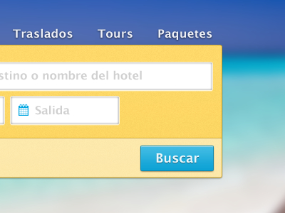 Travel site blue search spanish travel ui web yellow