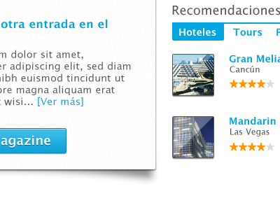 Travel Site blue spanish travel ui web