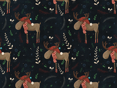 Christmas elk pattern