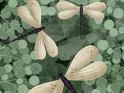 Dragonfly in wood art design illustraion illustration illustrator illustrtion minimalist pattern procreate procreate art