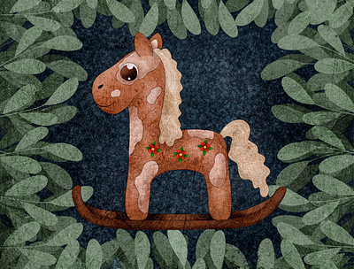 Cute rocking horse art design illustration illustrator pattern procreate procreate art