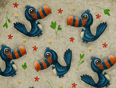 Toucan pattern design illustration illustrator pattern procreate procreate art