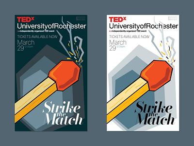 TEDx Strike the Match Banner bodoni fire illustration illustrator cc