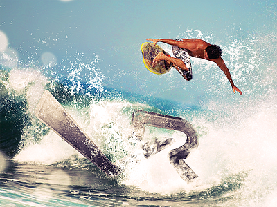 Vooray Summer Advertising Campaign image manipulation ocean surf surfer vooray water wave