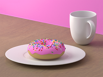 Donuts & Coffee 3d blender donut render tutorial