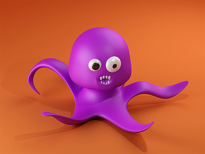 The Pentapus 3d blender octopus orthographic pentapus render