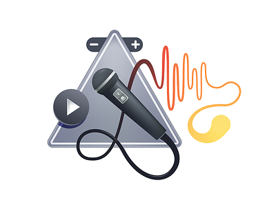 Web Audio icon illustration illustrator microphone waveform web audio