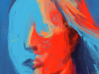 What Lies in Contrast apple pencil digital painting ipad pro neon oil paint portrait procreate