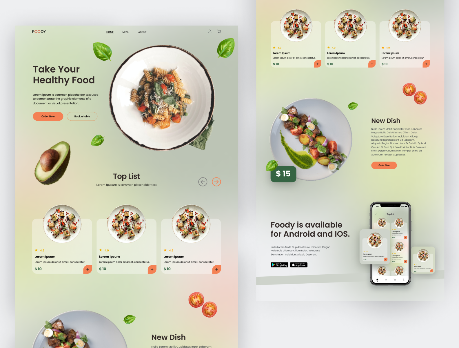 Foody Restaurant Website by Maggie Secondini on Dribbble