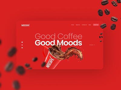 Nescafe Landing Page | Concept Design 3d animation atly atlyedoor branding design figma graphic design illustration logo motion graphics netflix ui vector