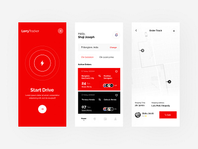 Lorry Tracker Mobile App UI Design