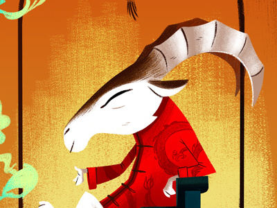 Year of the goat characterdesign chinesenewyear goat illustration
