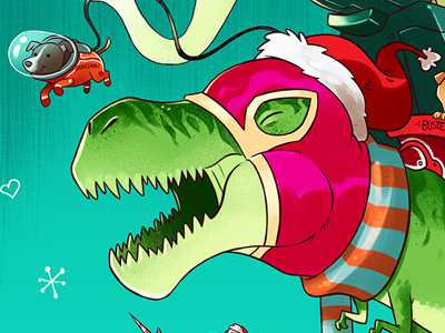 Psyop Holiday card character design clipstudiopaint illustration