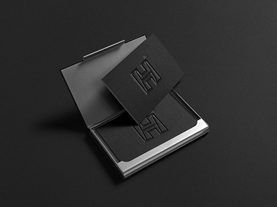 HH Monogram Logo Business Card black business business card card implementation logo mark mock mock up monogram symbol up