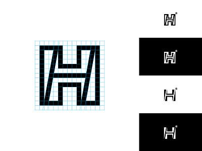 HH Monogram Process architect architecture bold logo building grid line logo mark monogram process strong logo