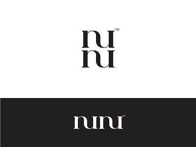 Nunu Logotype ambigram black bw logo logo design logotype mark monogram simple simplicity symbol white