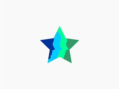 Star + Group + Color Harmony blue color green group harmony logo mark people star symbol teal turqoise