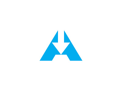 A for Avatar a arrow avatar blue bold cyan mark monogram negative space simple strong symbol