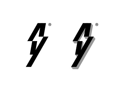 AY Mark Concepts a ambigram ay bw lightning logotext logotype modern monogram storm thunder y