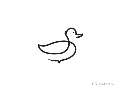 One Line Duck Logo animal branding duck goose identity mark one line simple symbol