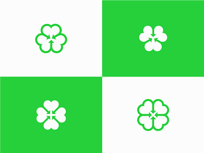 3 and 4 Arrow Leaf Clover branding clover identity leaf logo mark negative space sign symbol white space