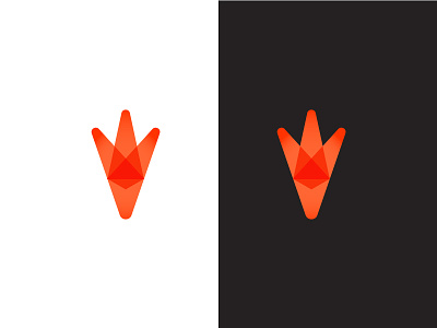 Fox in Ostrich-footprint branding foot gradient icon identity logoicon mark multiply symbol