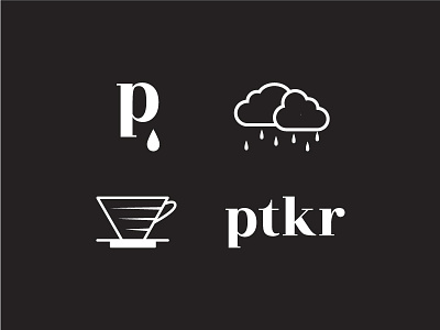 Petrikora Design Assets branding cloud coffee drop identity logo p process rain shop v60