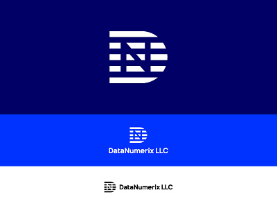 Data Numerix Logo app blue brand branding design dn geometric icon identity logo logomark logotype mark modern monogram nd negative space simple symbol ui