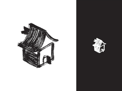 Book + House Brush Logo