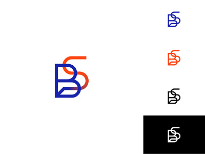 BS Monogram blue brand branding concepts design geometric icon identity logo logotype mark modern monogram orange simple symbol