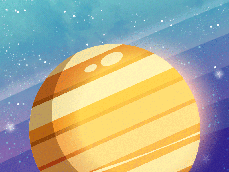 Jupiter GIF animation gif illustration jupiter planet space stars