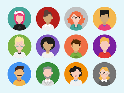 Personas background characters illustration people personas professionals students vector