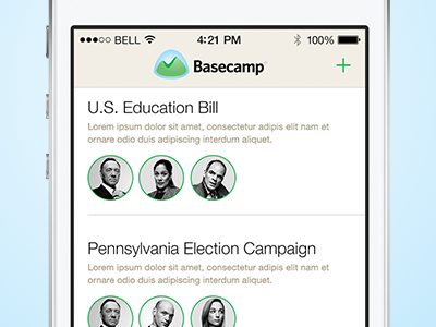 Basecamp iOS 7 Concept basecamp concept house of cards ios ios7 mobile