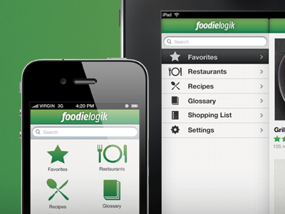 Foodielogik: Concept Design app food foodielogik ios ipad iphone