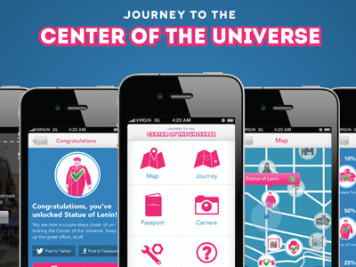 Center of the Universe - iPhone Concept App fremont icons iphone mobile seattle ui
