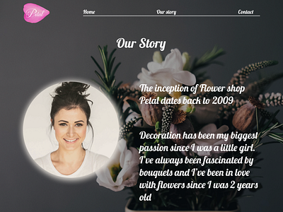 Flower shop Petal - Our story page